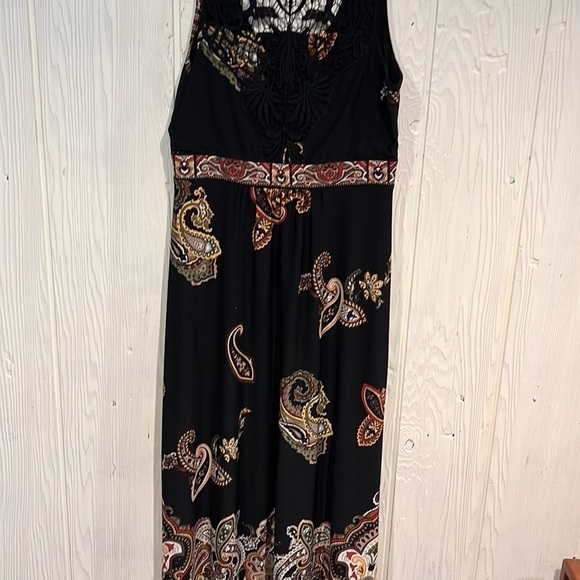 Sandra DARREN Maxi Dress Crocheted Type Back size 12 - Picture 8 of 15